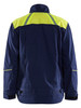This Navy Blue Welding Cotton Jacket with High Vis Yellow details Blaklader Workwear jacket is crafted from durable Cotton, perfect for outdoor work conditions Flame Resistant .