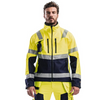 BLAKLADER Jacket | 4900 Mens High Vis Yellow /Navy Blue Jacket with Reflective Tape in Softshell