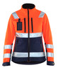 BLAKLADER Jacket | 4902 Womens High Vis Orange /Navy Blue Jacket with Reflective Tape in Softshell