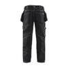 BLAKLADER 1990 Craftsman Regular Fit Trouser Black (Men) in Stretch CORDURA Denim with Holster Pockets and Kneepad Pockets – front view; Holster Pockets true, Features CORDURA® reinforced tool pockets; CORDURA® stretch reinforced knee pad pockets; E…