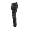 BLAKLADER 1990 Craftsman Regular Fit Trouser Black (Men) in Stretch CORDURA Denim with Holster Pockets and Kneepad Pockets – alternate side view; Holster Pockets true, Features CORDURA® reinforced tool pockets; CORDURA® stretch reinforced knee pad p…
