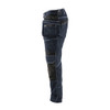 BLAKLADER 1990 Craftsman Trouser Navy Blue / Black (Men) in Stretch CORDURA Denim with Holster Pockets and Kneepad Pockets – alternate side view; Holster Pockets true, Stretch false