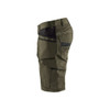 BLAKLADER 1494 Service Relaxed Fit Short Dark Olive Green / Black (Men) in PolyCotton Ripstop with Holster Pockets (CORDURA® reinforced tool pockets; Raised waist at the back; Loose fit) – alternate side view; Holster Pockets true, Kneepad Pockets f…