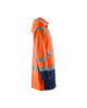 BLAKLADER Rain Jacket | 4324 High Vis Orange / Navy Blue Long Length Rain Jacket with Reflective Tape Polyester Waterproof