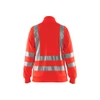 BLAKLADER 3308 High Vis Sweater Hi-Vis Red (Women) in Polyester Jersey – front view; Application Craftsman, Holster Pockets false, Features Soft, brushed inner; Wide reflectors