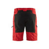 BLAKLADER 1449 Service Regular Fit Short Red / Black (Men) in Lightweight PolyCotton Plain Weave (Stretch panels) – front view; Holster Pockets false, Stretch true