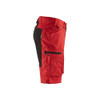 BLAKLADER 1449 Service Regular Fit Short Red / Black (Men) in Lightweight PolyCotton Plain Weave (Stretch panels) – side view; Holster Pockets false, Stretch true