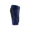 BLAKLADER 1449 Service Regular Fit Short Navy Blue / Black (Men) in Lightweight PolyCotton Plain Weave (Stretch panels) – side view; Holster Pockets false, Stretch true