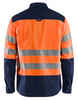 Stay safe and visible with the BLAKLADER 3255 High Vis Orange/Navy Blue Long Sleeve Shirt.