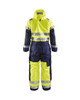 BLAKLADER Coveralls | 6763 Winter High Vis Yellow /Navy Blue Coveralls with Kneepad Pockets and Hood in Polyester