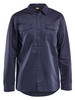 The BLAKLADER 3226 Navy Blue Long Sleeve Welding Shirt is a functional and flame-retardant shirt designed for men working in exposed environments.