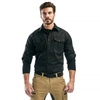 Discover the BLAKLADER 3298 Men's Black Long Sleeve Twill Shirt, crafted from a durable poly/cotton blend.