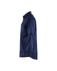 BLAKLADER Durable Poly/Cotton Blend Navy Blue Shirt, the loose fit ensures ease of movement, while the plastic buttons add practicality.