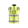 BLAKLADER 3049 High Vis Waistcoat Hi-Vis Yellow (Men) in Waterproof Softshell (3-layer softshell; Breathable; Wind- and waterproof material; Extended back) – product display image; Application Winter, Holster Pockets false