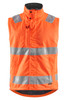 BLAKLADER Vest 3870 High Vis Orange Winter Vest with Reflective Tape and Water Resistant in Pile Lining