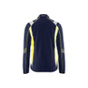 BLAKLADER 4993 High Vis Jacket Navy Blue / Hi-Vis Yellow (Men) in Microfleece – front view; Application Winter, Holster Pockets false, Features Antipilling treated; Extended back; Reflective details
