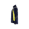 BLAKLADER 4993 High Vis Jacket Navy Blue / Hi-Vis Yellow (Men) in Microfleece – alternate side view; Application Winter, Holster Pockets false, Features Antipilling treated; Extended back; Reflective details
