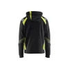 BLAKLADER 3433 High Vis Hoodie Black / Hi-Vis Yellow (Men) in Cotton French Terry 320 gsm – front view; Application Craftsman, Holster Pockets false, Features Hi-vis panels; Reflective details
