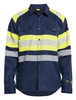 The BLAKLADER 3229 Navy Blue Anti-Flame Multinorm Long Sleeve Shirt is designed for professionals who require top-quality flame retardant and non-metal workwear.