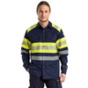 BLAKLADER Durable Poly/Cotton Blend Navy Blue  Shirt , certified under multiple standards, including EN 1149-5 and EN ISO 11612, this shirt is a reliable choice for those in hazardous work settings.