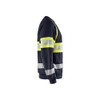 BLAKLADER 3459 Flame Resistant Fleece Sweater Navy Blue / Hi-Vis Yellow (Men) in Inherent Flame-Resistant Fleece – side view; Holster Pockets false, Features Inherent flame resistant; Antistatic quality; Soft, brushed inner