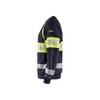 BLAKLADER 3459 Flame Resistant Fleece Sweater Navy Blue / Hi-Vis Yellow (Men) in Inherent Flame-Resistant Fleece – alternate side view; Holster Pockets false, Features Inherent flame resistant; Antistatic quality; Soft, brushed inner