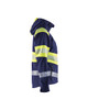 BLAKLADER Jacket | 4404 Womens Navy Blue /High Vis Yellow Jacket Hooded with Reflective Tape in Softshell