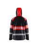 The Blaklader 4494 jacket in Black with High Vis Red details is a stylish choice for work and leisure.