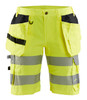 BLAKLADER 7186 Womens Craftsman Hi Vis Yellow work shorts with Holster Pockets