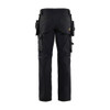 BLAKLADER 1720 Craftsman Trouser Black (Men) in 4-Way Stretch Polyamide Double Weave with Holster Pockets and Kneepad Pockets – front view; Holster Pockets true