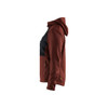 BLAKLADER 3542 Craftsman Hoodie Burned Red / Black (Women) in Polyester Fleece – alternate side view; Holster Pockets false, Features Body-hugging fit; Comfy, brushed inner; Reflective details