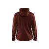 BLAKLADER 3542 Craftsman Hoodie Burned Red / Black (Women) in Polyester Fleece – front view; Holster Pockets false, Features Body-hugging fit; Comfy, brushed inner; Reflective details