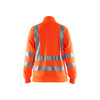 BLAKLADER 3308 High Vis Sweater Orange (Women) in Polyester Jersey – front view; Application Craftsman, Holster Pockets false, Features Soft, brushed inner; Wide reflectors