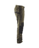 BLAKLADER Trousers 1495 with Kneepad Pockets  for BLAKLADER Trousers | 1495 Mens Service Olive Green / Yellow Trousers with Kneepad Pockets and Rip-Stop with Stretch that have Configuration available in Carpentry
