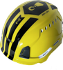 The ZEKLER ZONE Shell Crane Slinger is a high-visibility polycarbonate shell accessory designed to fit securely onto ZEKLER ZONE safety helmets