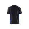 BLAKLADER 3324 Short Sleeve Polo Shirt Black / Cornflower Blue (Men) in PolyCotton Pique Knit 220 gsm – front view; Holster Pockets false