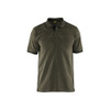 BLAKLADER 3389 Short Sleeve Polo Shirt Dark Olive Green / Black (Men) in PolyCotton Pique Knit 220 gsm – product display image; Holster Pockets false