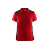 BLAKLADER 3390 Short Sleeve Polo Shirt Red / Black (Women) in PolyCotton Pique Knit 220 gsm – product display image; Holster Pockets false