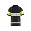 Stay comfortable and visible with the BLAKLADER 3338 Men's Black / High Vis Yellow UV Protection Profile Polo Shirt.
