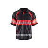 BLAKLADER 3338 High Vis Polo Shirt Black / Hi-Vis Red (Men) in UV-Protective Wicking Polyester Pique – product display image; Application Short Sleeve, Holster Pockets false, Features Moisture wicking; Hi-vis panels; UV protected; Wide reflectors