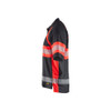 BLAKLADER 3338 High Vis Polo Shirt Black / Hi-Vis Red (Men) in UV-Protective Wicking Polyester Pique – alternate side view; Application Short Sleeve, Holster Pockets false, Features Moisture wicking; Hi-vis panels; UV protected; Wide reflectors