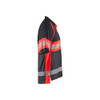 BLAKLADER 3338 High Vis Polo Shirt Black / Hi-Vis Red (Men) in UV-Protective Wicking Polyester Pique – side view; Application Short Sleeve, Holster Pockets false, Features Moisture wicking; Hi-vis panels; UV protected; Wide reflectors