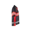 BLAKLADER 3338 High Vis Polo Shirt Black / Hi-Vis Red (Men) in UV-Protective Wicking Polyester Pique – side view; Application Short Sleeve, Holster Pockets false, Features Moisture wicking; Hi-vis panels; UV protected; Wide reflectors