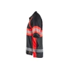 BLAKLADER 3338 High Vis Polo Shirt Black / Hi-Vis Red (Men) in UV-Protective Wicking Polyester Pique – alternate side view; Application Short Sleeve, Holster Pockets false, Features Moisture wicking; Hi-vis panels; UV protected; Wide reflectors