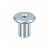 RAMPA RFL Cap Nut 9mm M6 17mm Steel Silver Zinc – front view; 9 diameter, Hex 5 mm, Head Type Flat Head, Application Furniture joints and visible connections