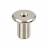 RAMPA RFL Cap Nut 9mm M6 12mm Steel Nickel Plated – front view; 9 diameter, Hex 5 mm, Head Type Flat Head, Application Furniture joints and visible connections