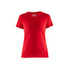 BLAKLADER 3334 Short Sleeve T-Shirt Red (Women) in Cotton Single Jersey 150 gsm – product display image; Holster Pockets false, Features 100% cotton
