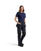 Experience the perfect blend of functionality and fashion with the Navy Blue Blaklader Womens t-shirt, designed with Round Neck and Classic Fit for those who work hard and play hard.