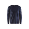 BLAKLADER 3500 Long Sleeve T-Shirt Dark Navy Blue (Men) in Cotton Single Jersey 150 gsm – product display image; Holster Pockets false, Features 100% cotton