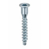 RAMPA KOK Corner Connector Screw Screw-in 7mm 60mm Steel Silver Zinc – front view; 7 diameter, Hex 4 mm, 5 bore, Application Furniture and joinery fastening